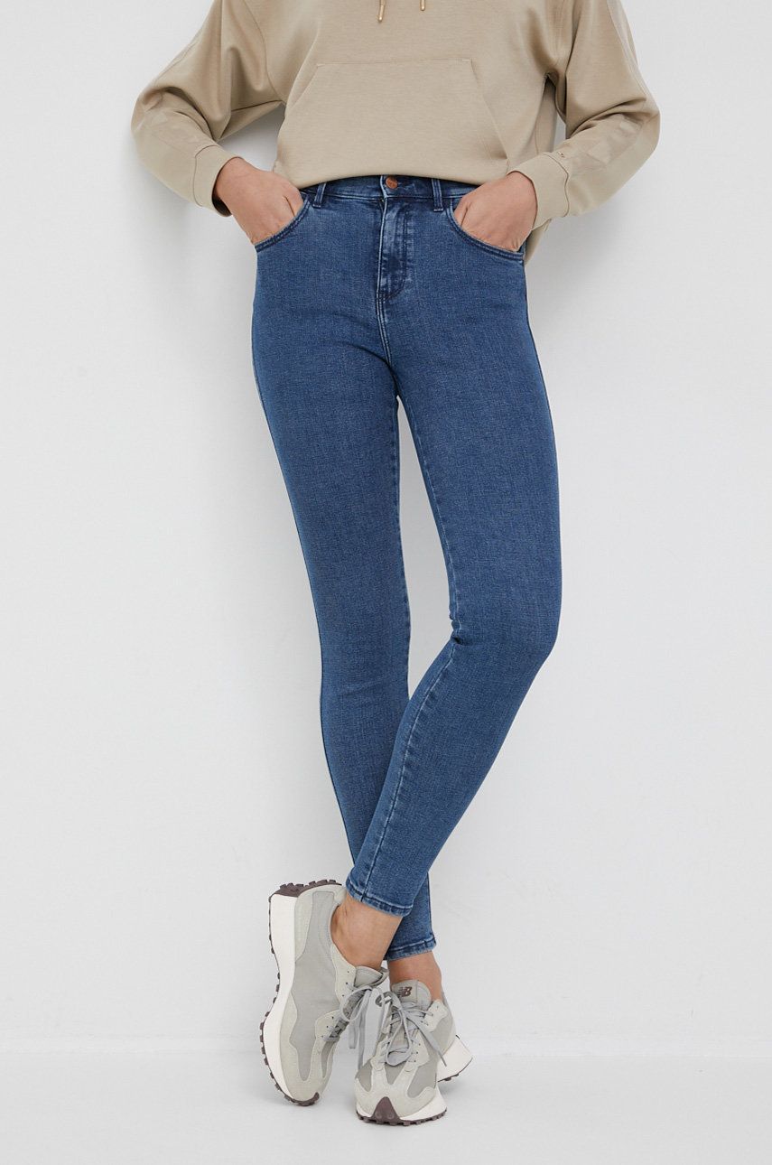 Wrangler jeansi High Rise Skinny Indigo Sea femei , high waist