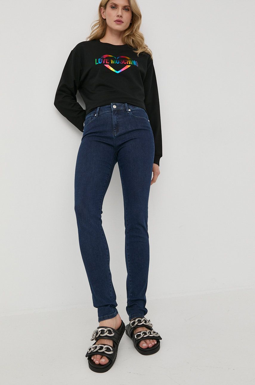 Love Moschino jeansi femei , medium waist