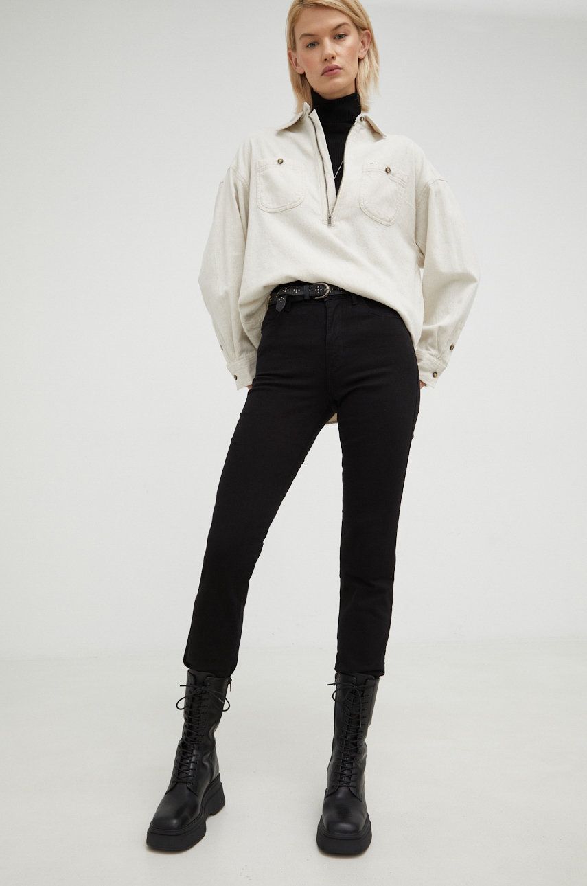 Wrangler jeansi Slim Perfect Black femei , high waist