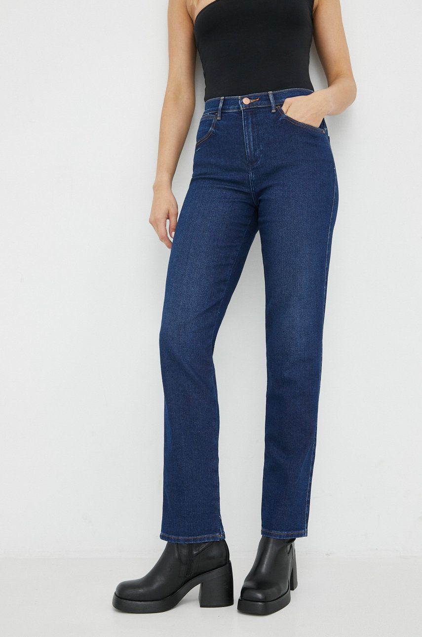 Wrangler jeansi Straight Dream Blue femei , high waist