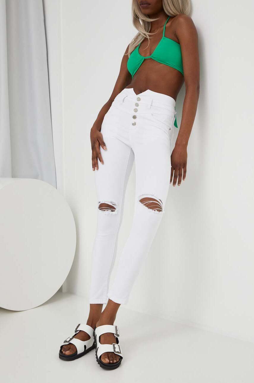 Answear Lab jeansi femei, culoarea alb