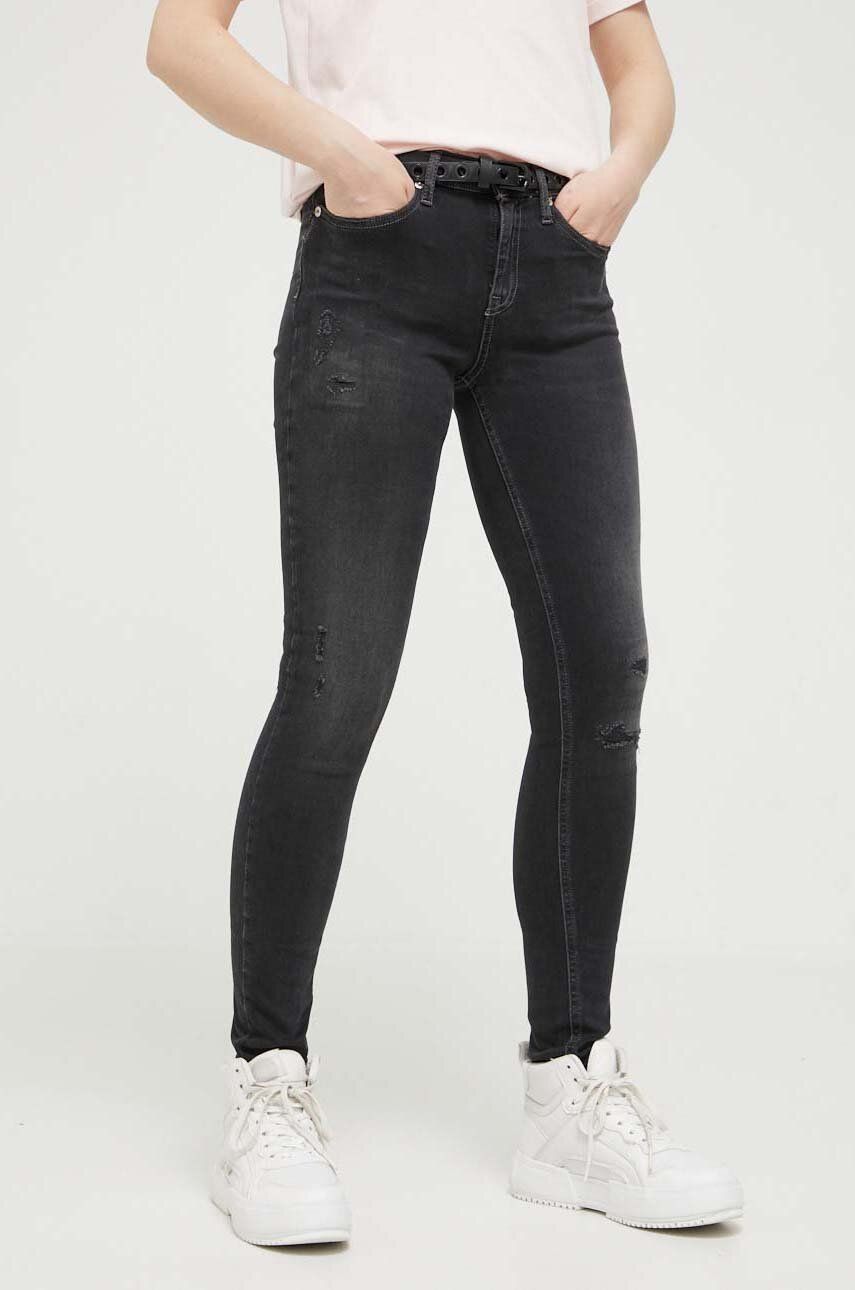Tommy Jeans jeansi Nora femei, culoarea negru