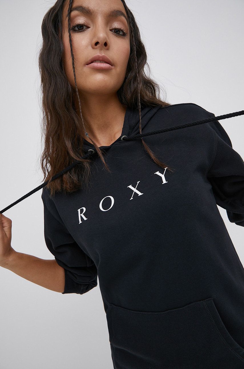 Roxy bluza femei, culoarea negru, cu imprimeu
