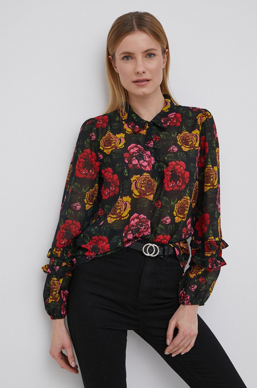 JDY bluza femei, culoarea negru, in modele florale