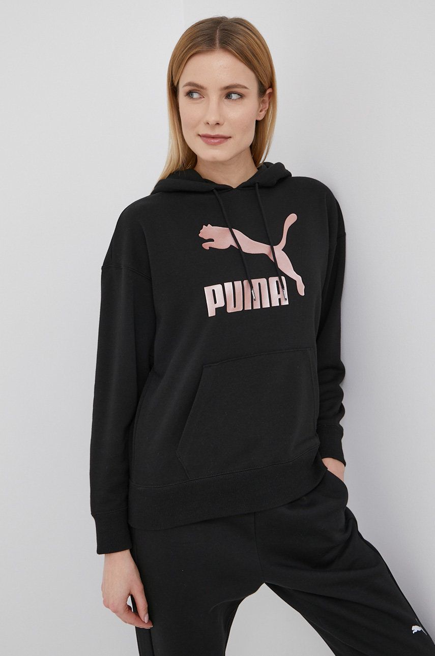 Puma bluza 534698 culoarea negru, cu imprimeu