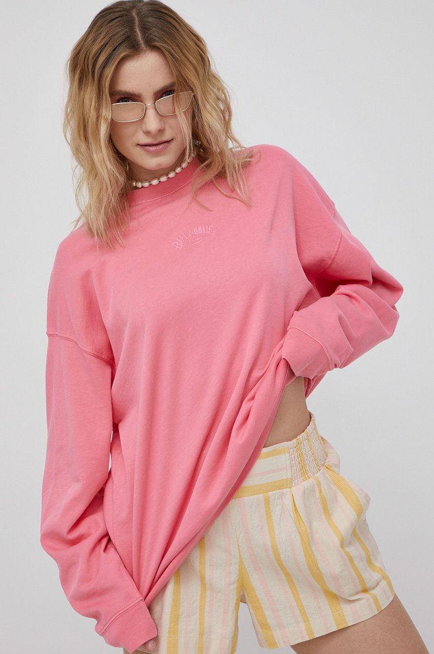 Billabong bluza femei, culoarea roz, neted