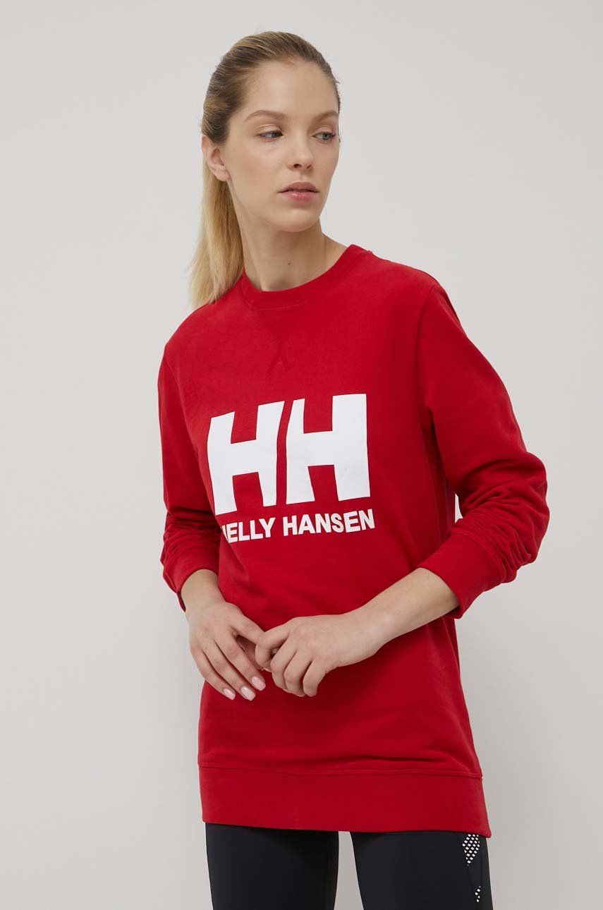 Helly Hansen bluza femei, culoarea rosu, cu imprimeu
