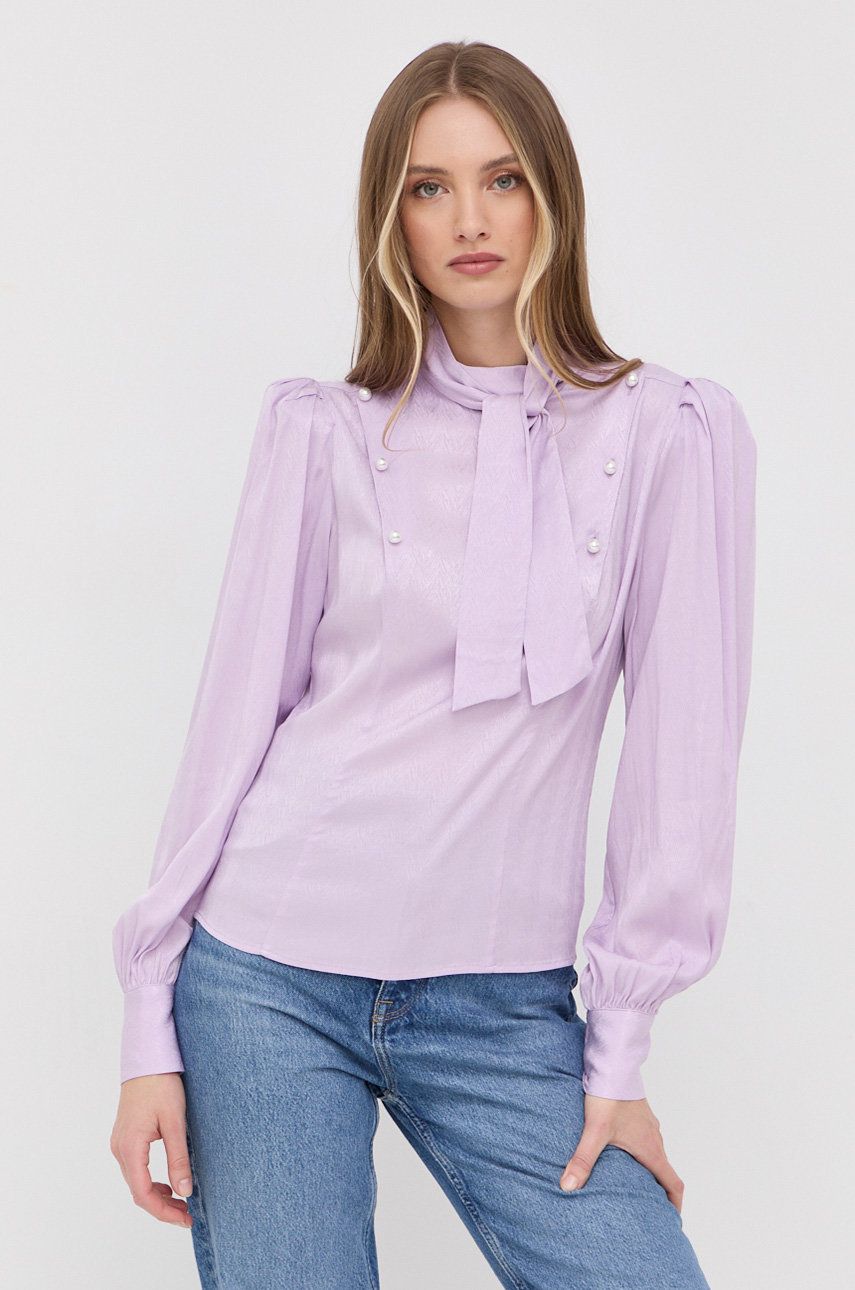 Custommade bluza femei, culoarea violet, neted