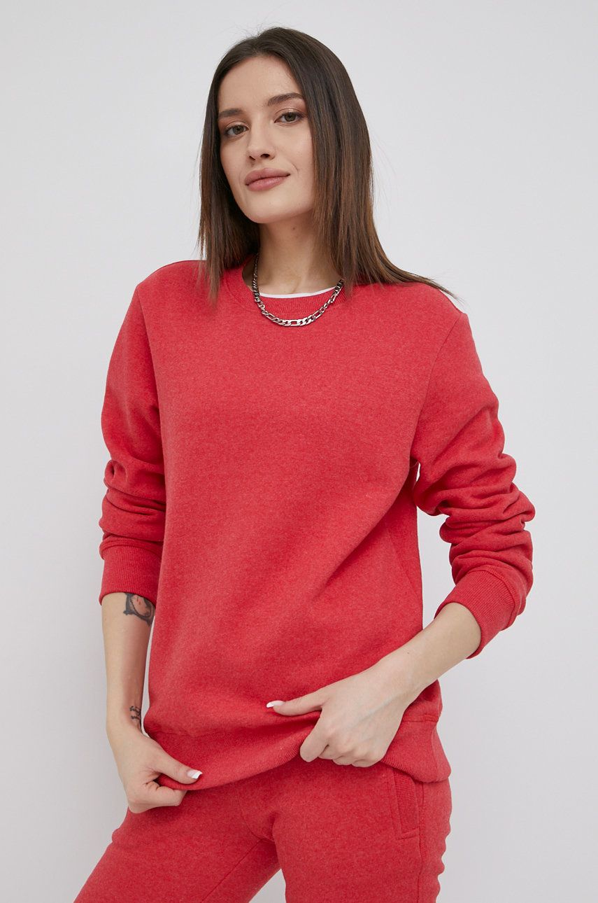 Superdry bluza femei, culoarea rosu, neted