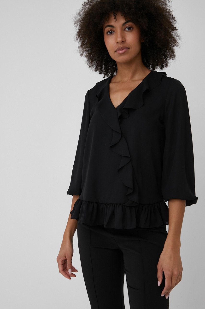 XT Studio bluza femei, culoarea negru, neted