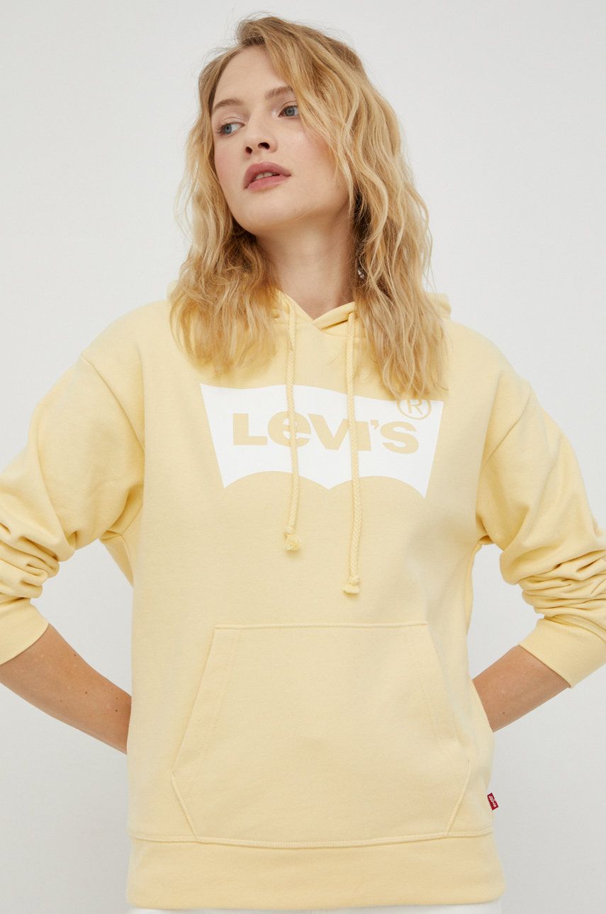 Levi’s bluza femei, culoarea galben, cu imprimeu