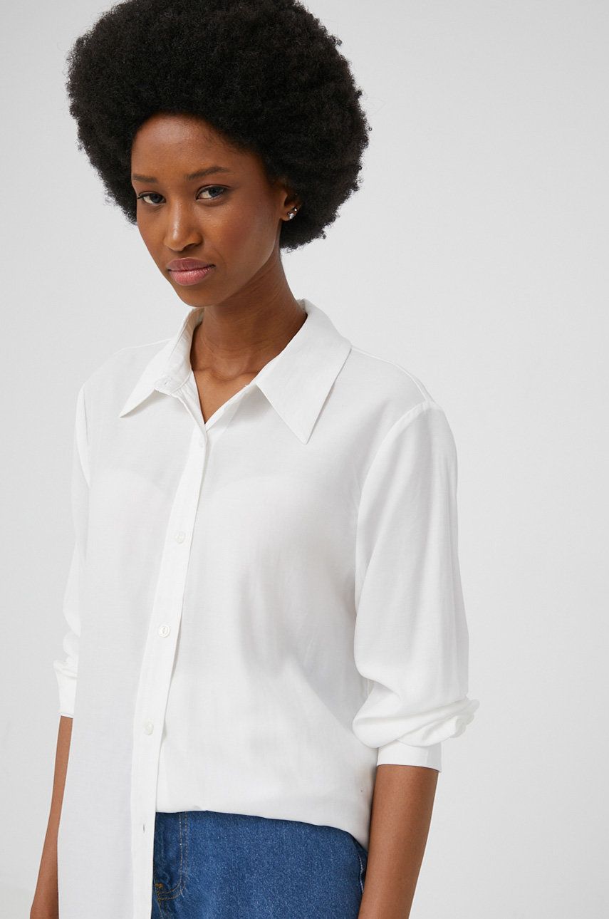 Answear Lab camasa femei, culoarea alb
