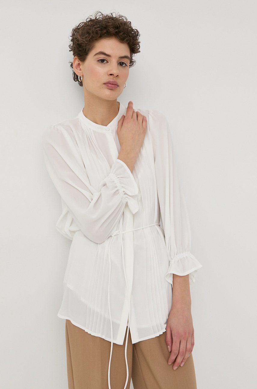 Bruuns Bazaar camasa din bumbac femei, culoarea alb