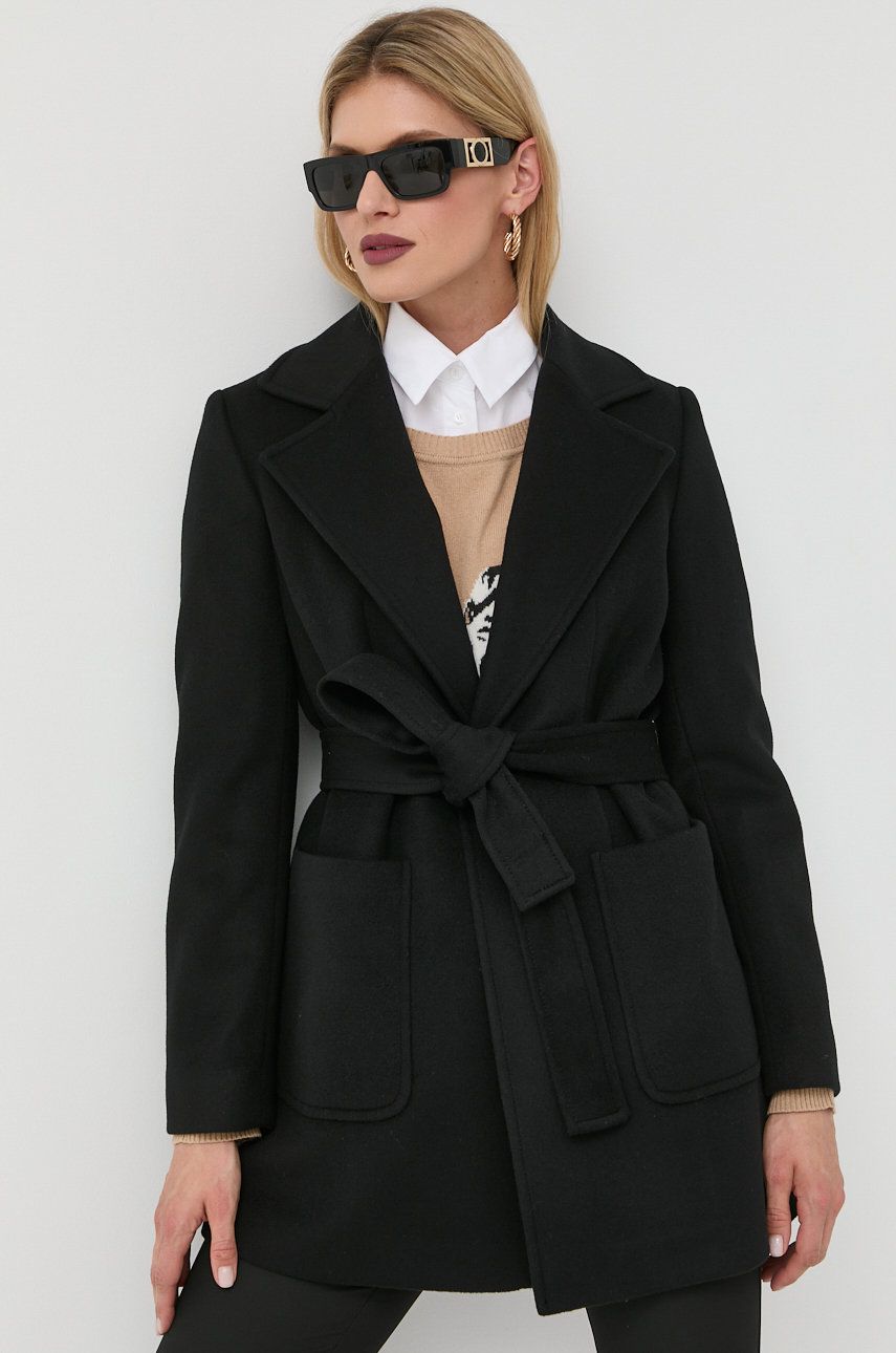 MAX&Co. palton de lana culoarea negru, de tranzitie