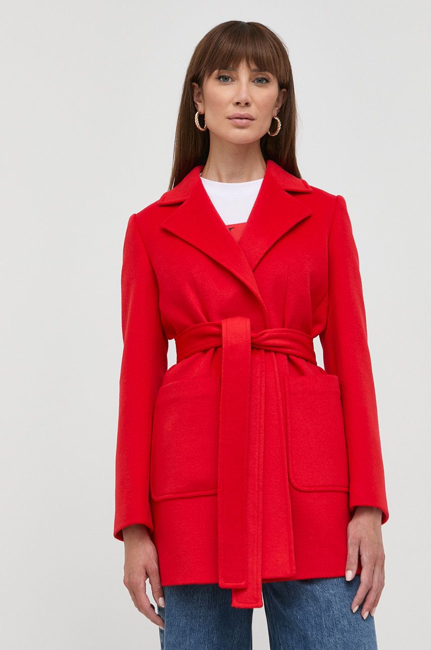 MAX&Co. palton de lana culoarea rosu, de tranzitie