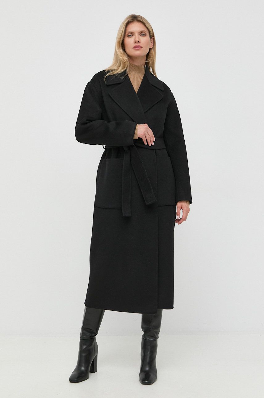 MICHAEL Michael Kors palton de lana culoarea negru, de tranzitie, desfacut