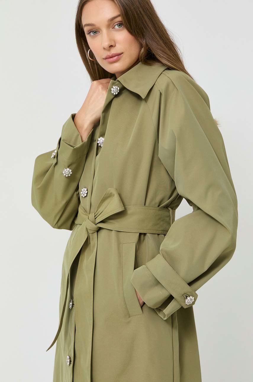 Custommade palton femei, culoarea verde, de tranzitie