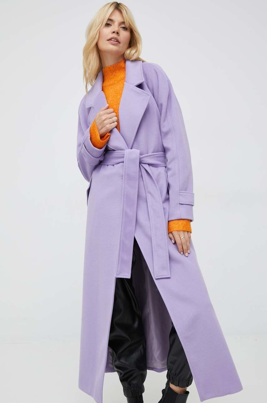 XT Studio palton femei, culoarea violet, de tranzitie