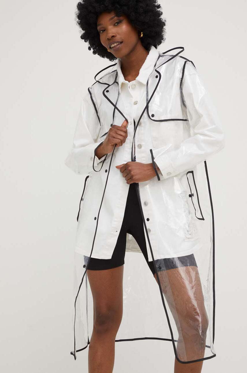 Answear Lab palton femei, culoarea transparent, de tranzitie