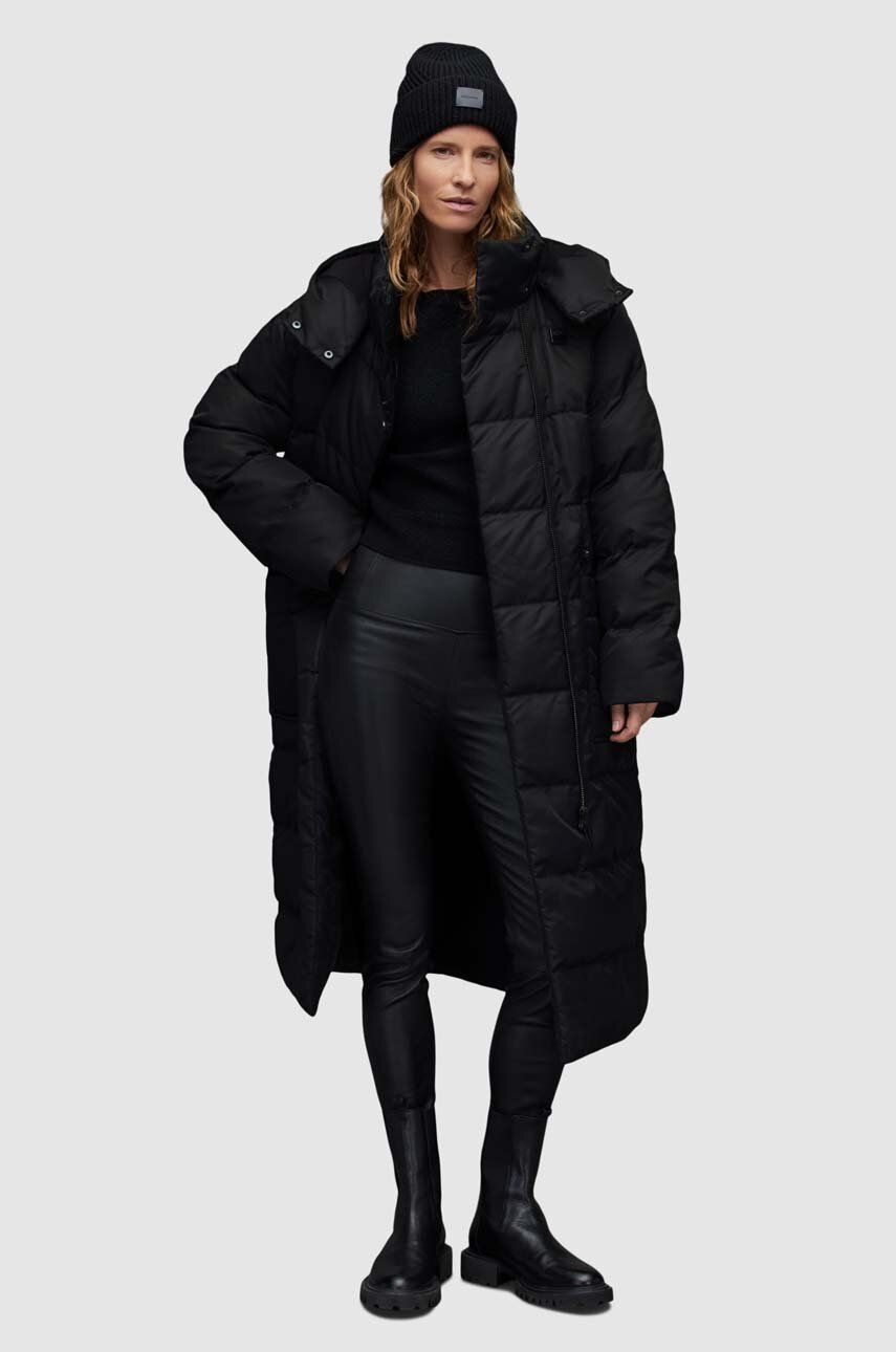 AllSaints palton ALLANA PUFFER femei, culoarea negru, de iarna, oversize