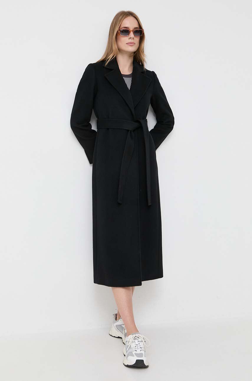 MAX&Co. palton de lana culoarea negru, de tranzitie