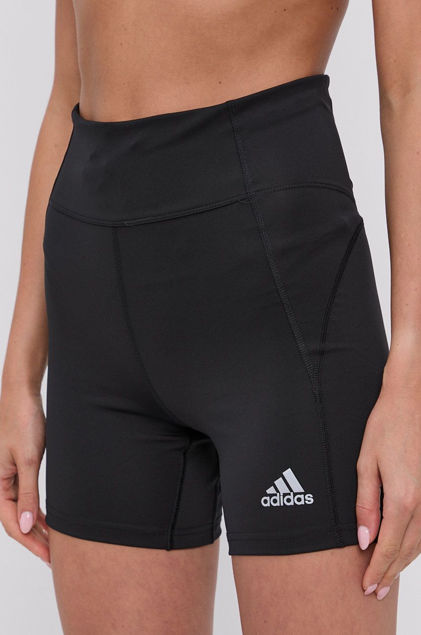 Adidas Performance Pantaloni scurți GU3835 femei, culoarea negru, material neted, medium waist
