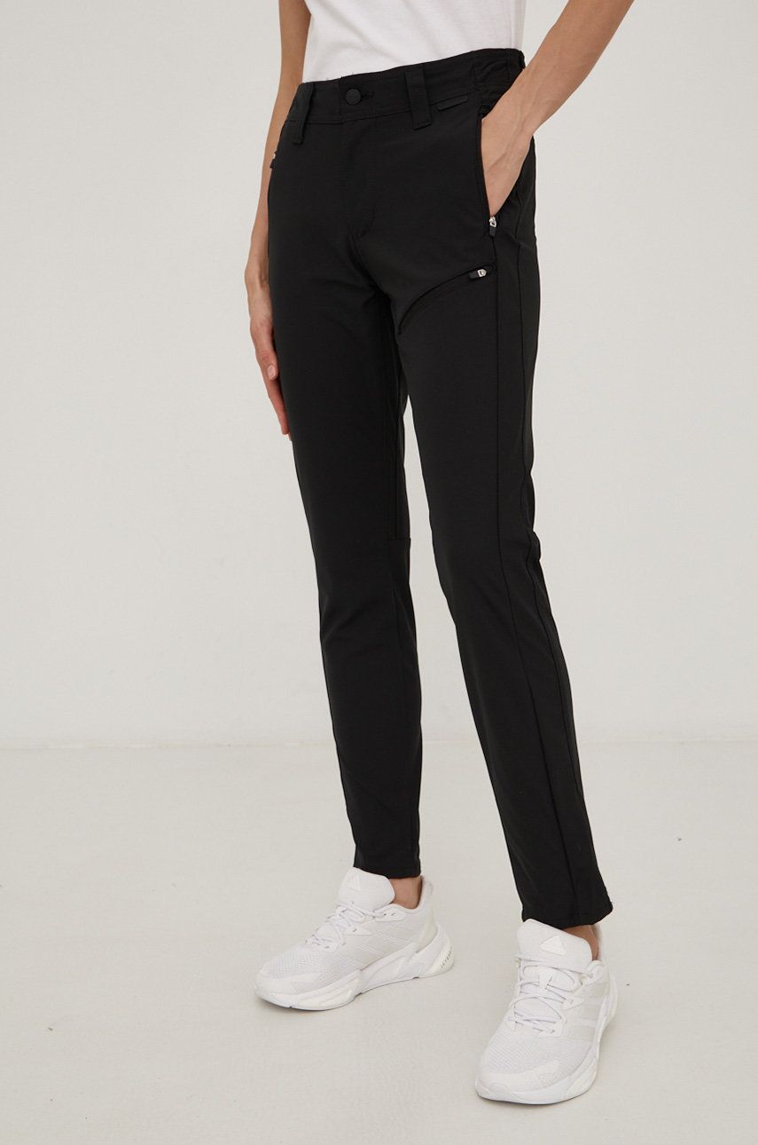Wrangler Pantaloni femei, culoarea negru, model drept, medium waist