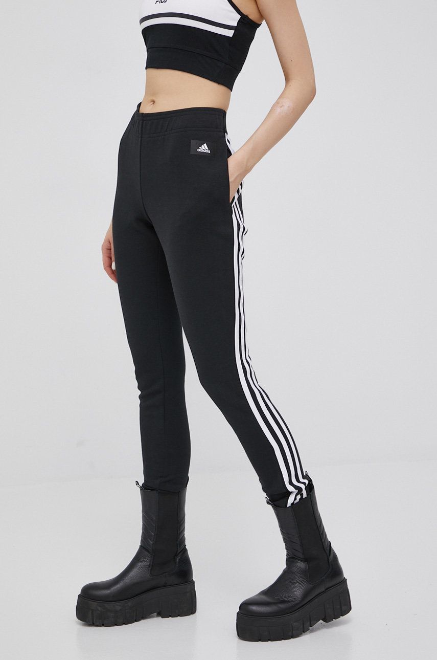 adidas Performance pantaloni H57301 femei, culoarea negru, neted