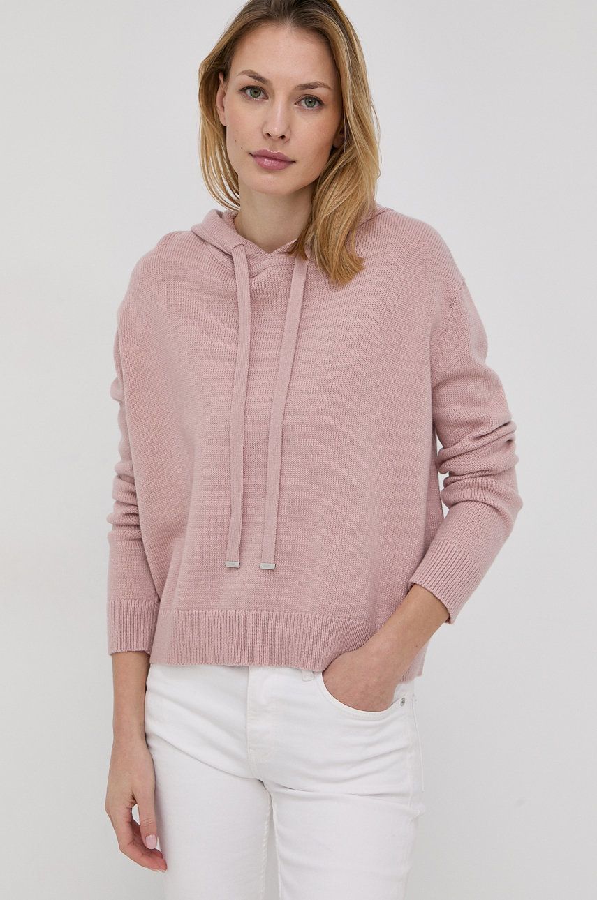 Hugo pulover din amestec de lana femei, culoarea roz, light
