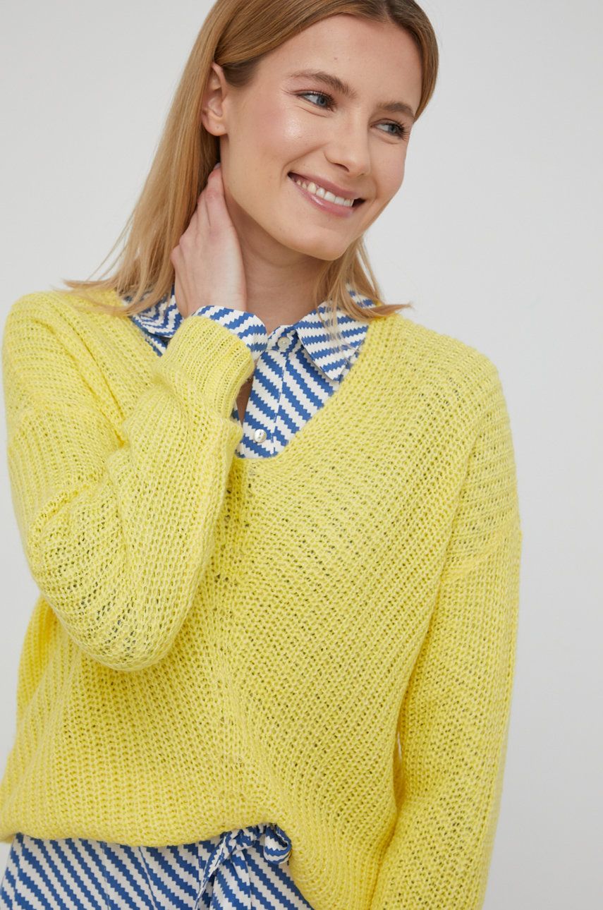 JDY pulover femei, culoarea galben, light