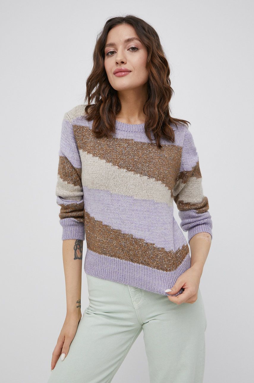 Only pulover femei, culoarea violet,
