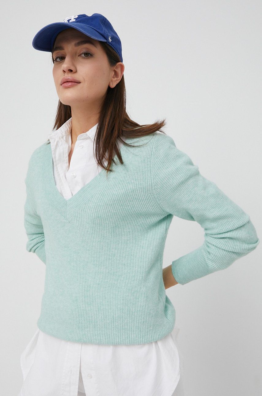 Only pulover femei, culoarea turcoaz, light