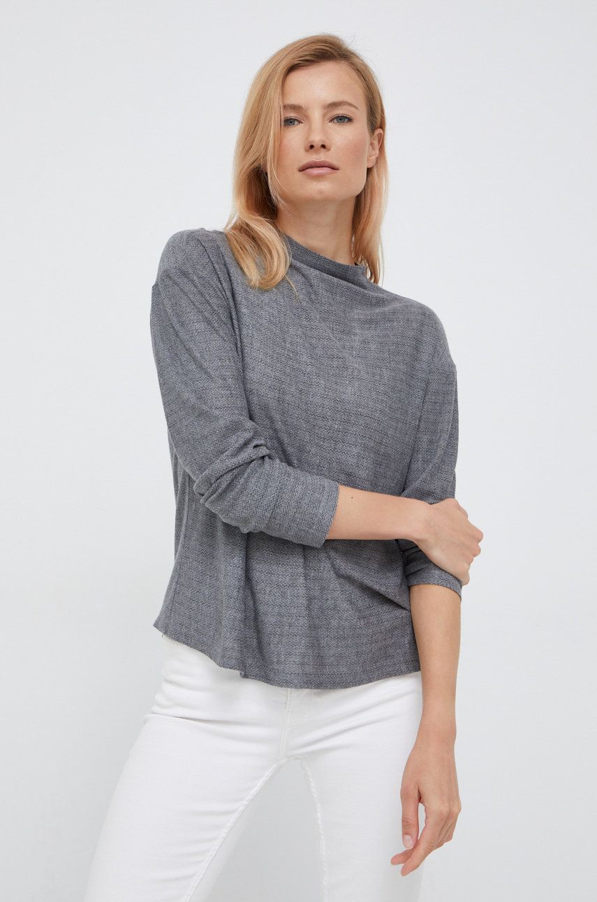 Emporio Armani pulover femei, culoarea gri, light, cu turtleneck