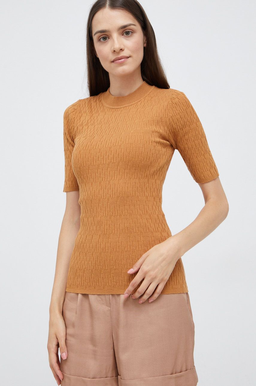 Selected Femme pulover femei, culoarea maro