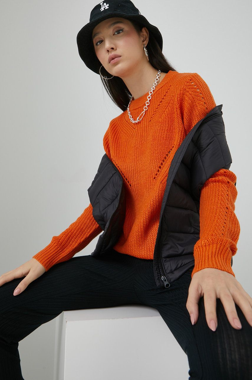 JDY pulover femei, culoarea portocaliu, light
