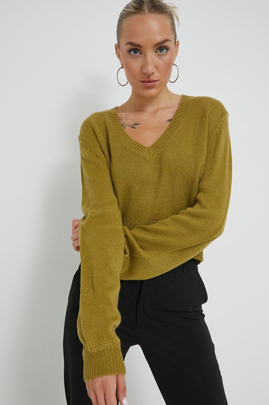 JDY pulover femei, culoarea verde, light