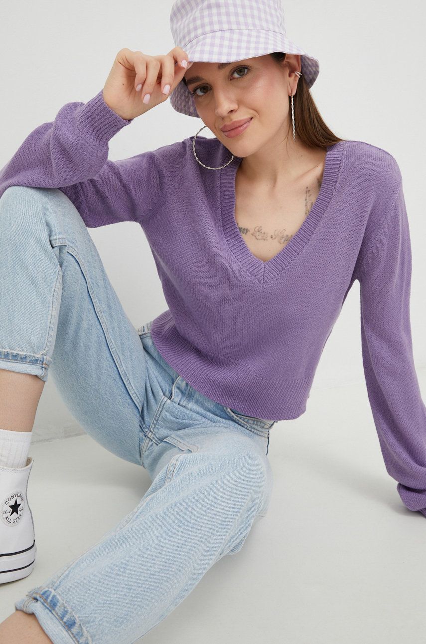 JDY pulover femei, culoarea violet, light
