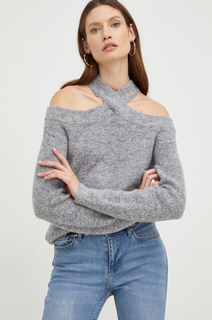 Answear Lab pulover din amestec de lana femei, culoarea gri, light