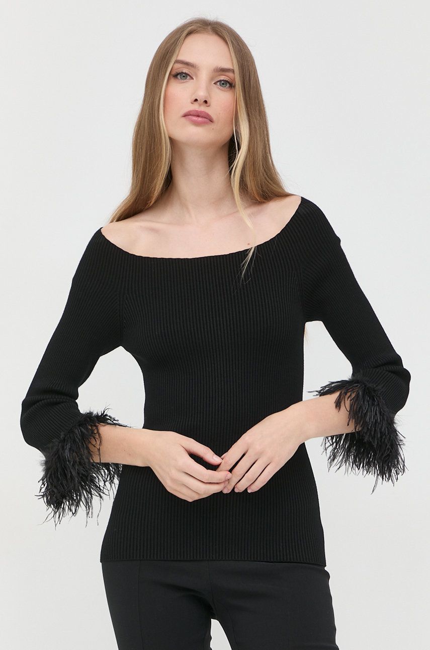 Liviana Conti pulover femei, culoarea negru, light