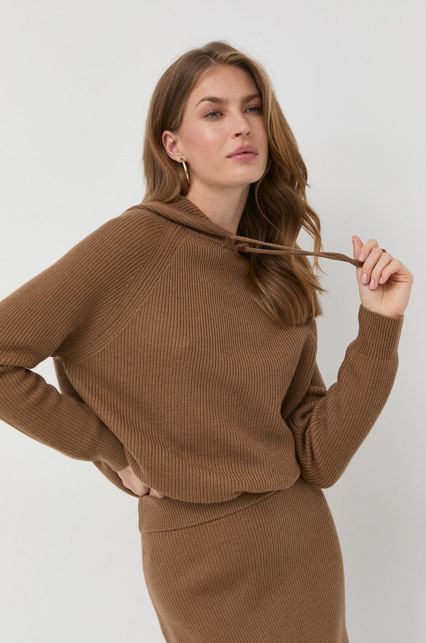 Max Mara Leisure pulover de lana femei, culoarea maro, călduros