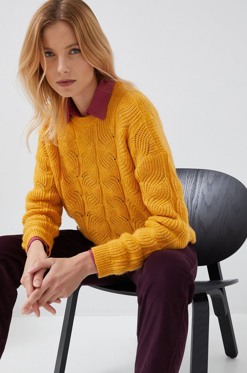 Vero Moda pulover femei, culoarea galben, light