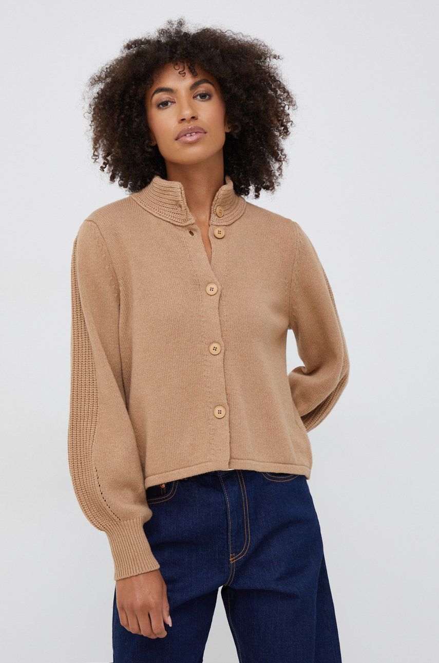 Sisley pulover din amestec de casmir femei, culoarea bej, light