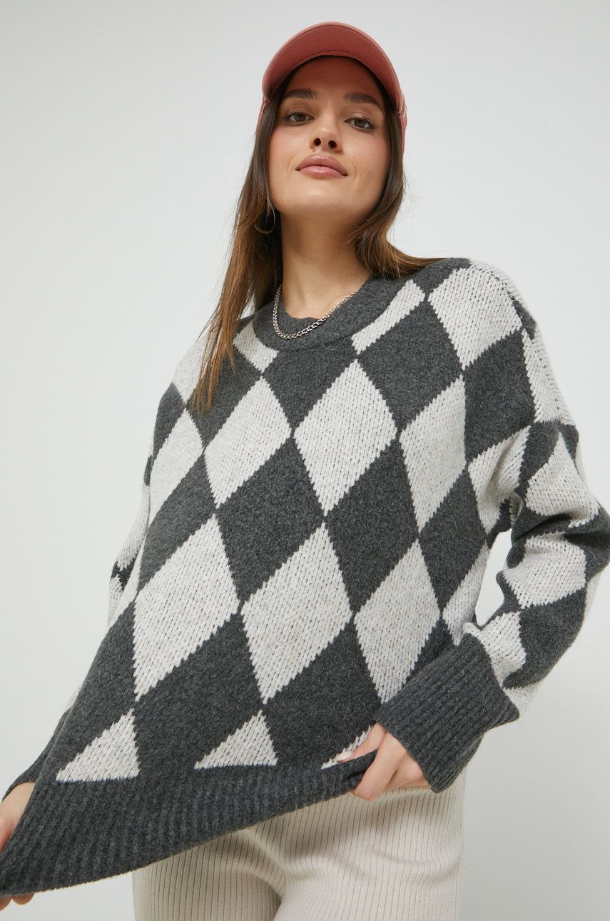 Abercrombie & Fitch pulover din amestec de lana femei, culoarea gri,