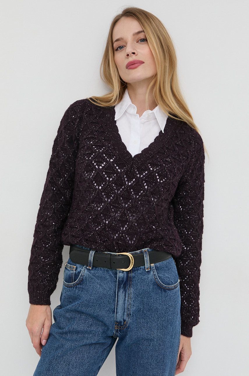 Morgan pulover din amestec de lana femei, culoarea violet, light