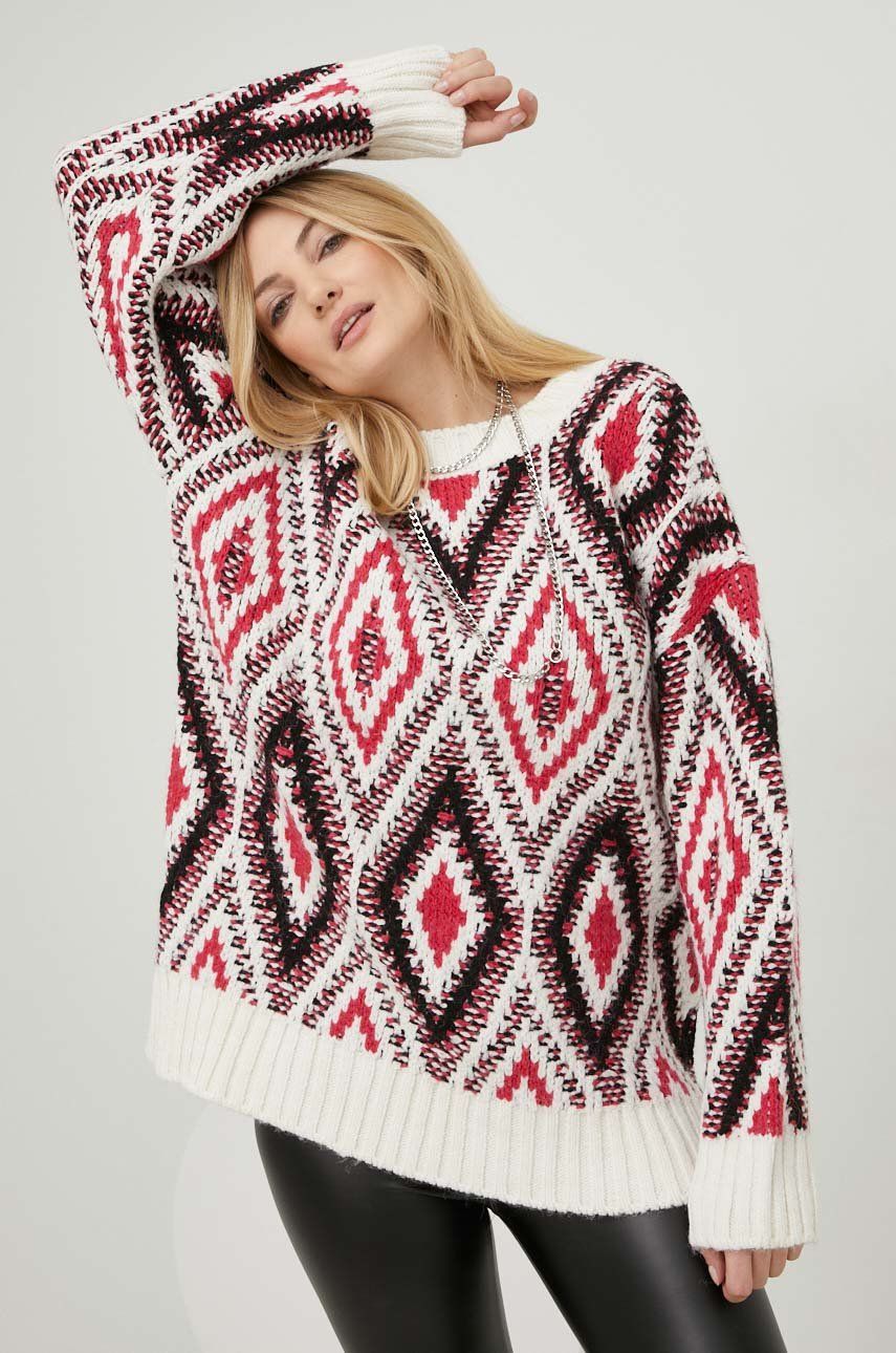 Answear Lab pulover de lana femei, culoarea rosu, călduros