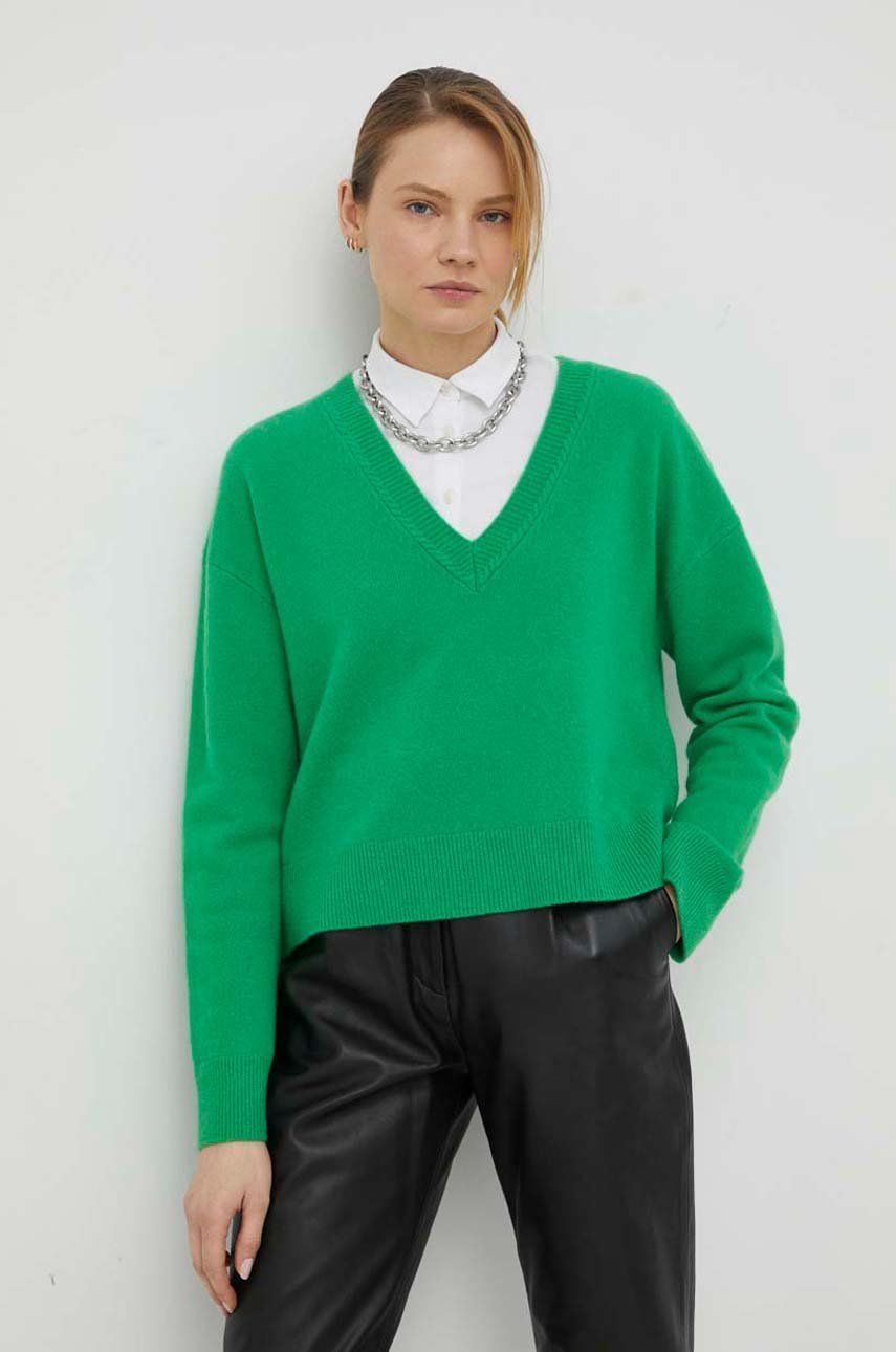 Samsoe Samsoe pulover de lana femei, culoarea verde, light