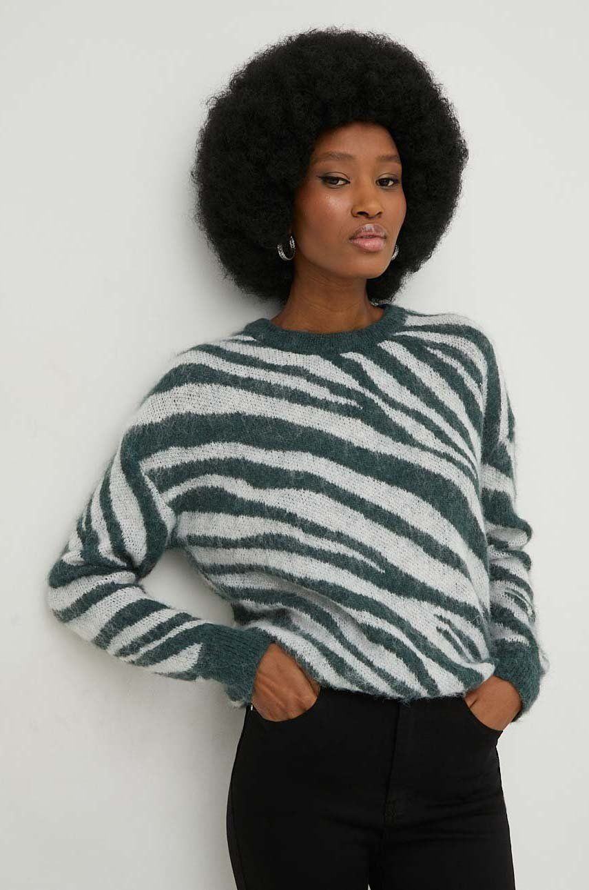 Answear Lab pulover din amestec de lana femei, culoarea verde
