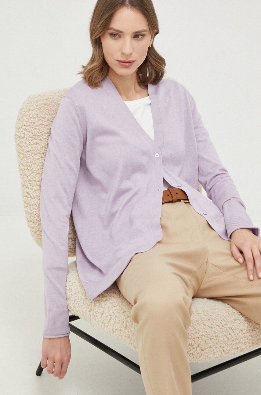 Max Mara Leisure pulover de mătase culoarea violet, light