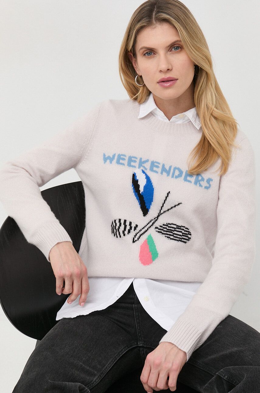 Weekend Max Mara pulover de casmir femei, culoarea gri, light