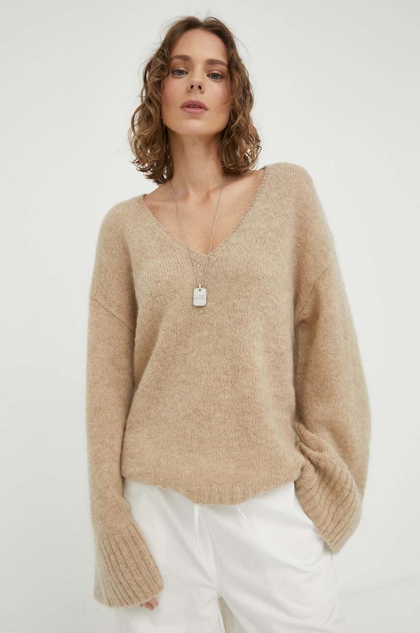 By Malene Birger pulover din amestec de lana femei, culoarea bej
